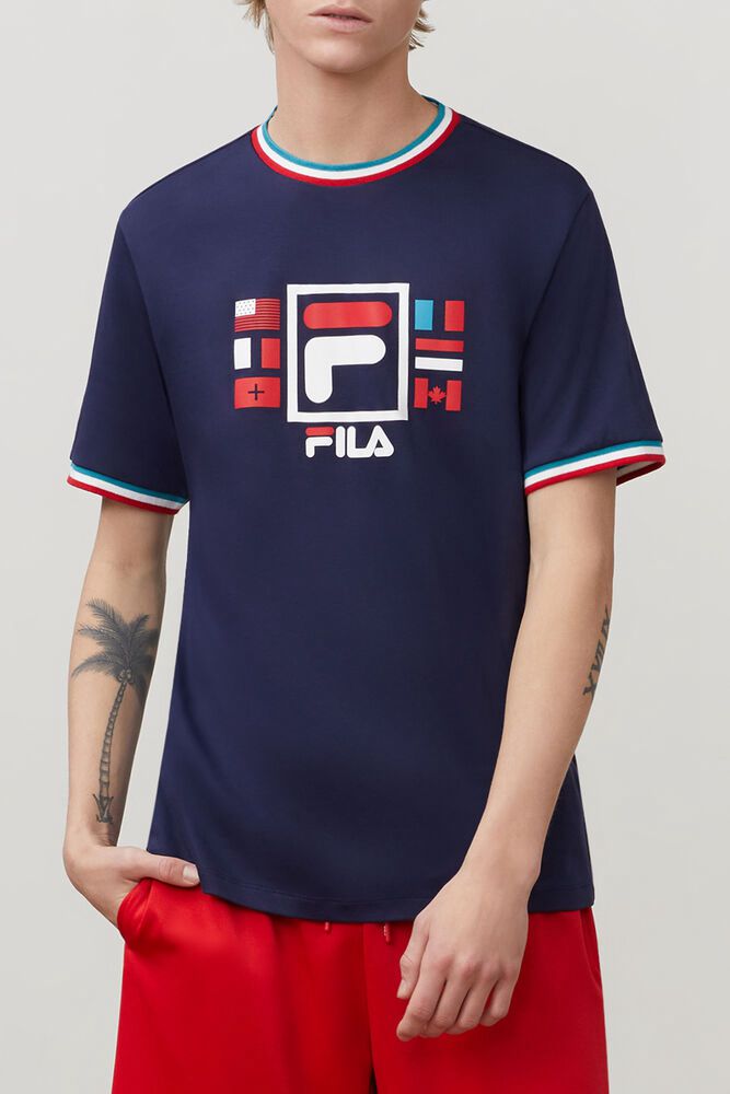 Fila Miesten Paidat Renato Laivastonsininen - SKQH-81623